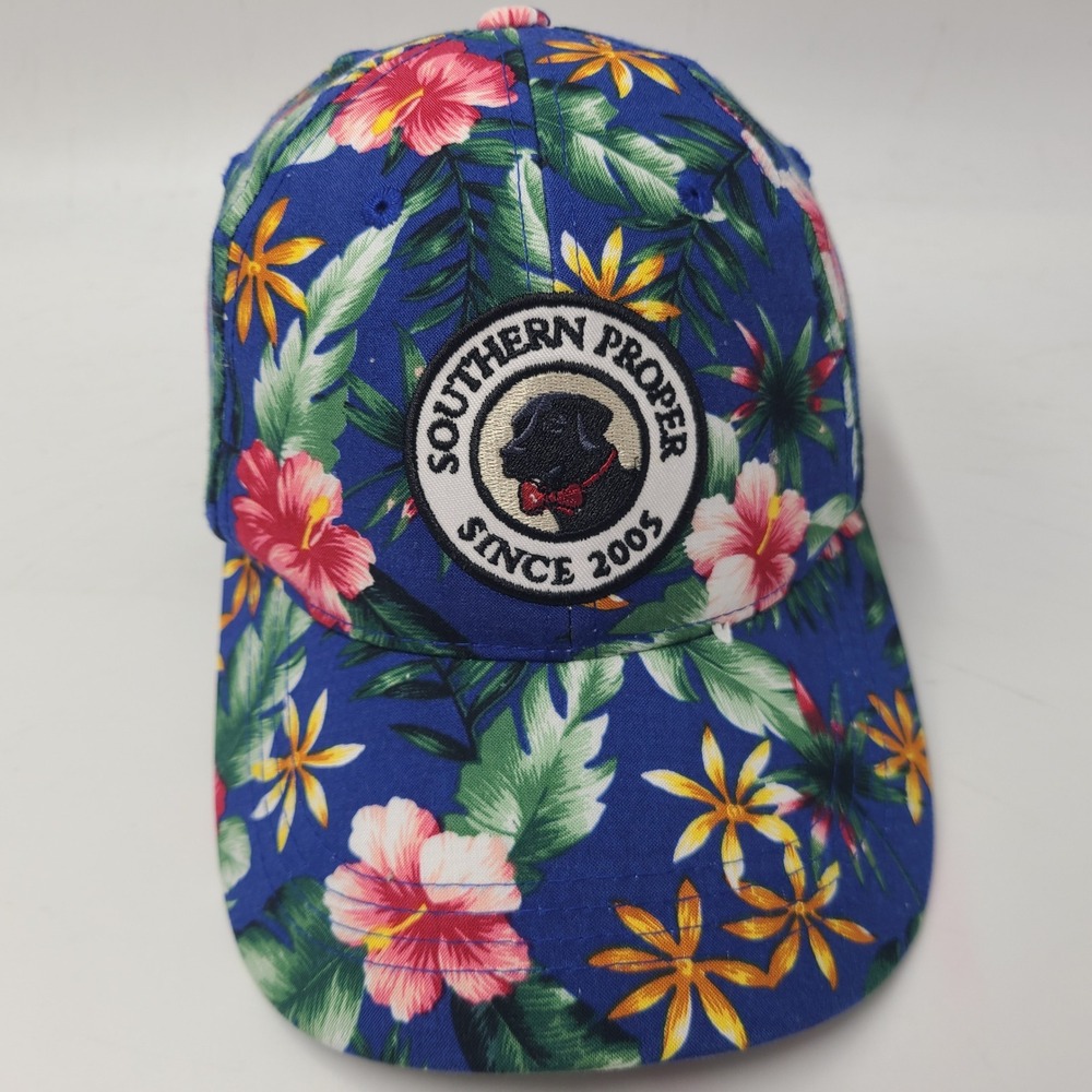 Southern Proper Hat Strapback Blue Floral Hibiscus All Over Print Outdoors‎ Men